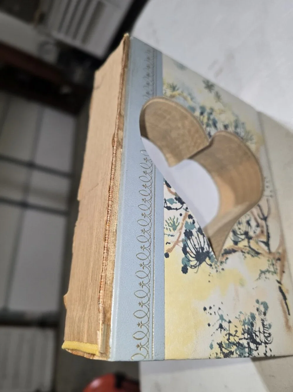 Decorative Reader's Digest, Heart Cutout Book,  Light Blue and Cream, 8x2x5